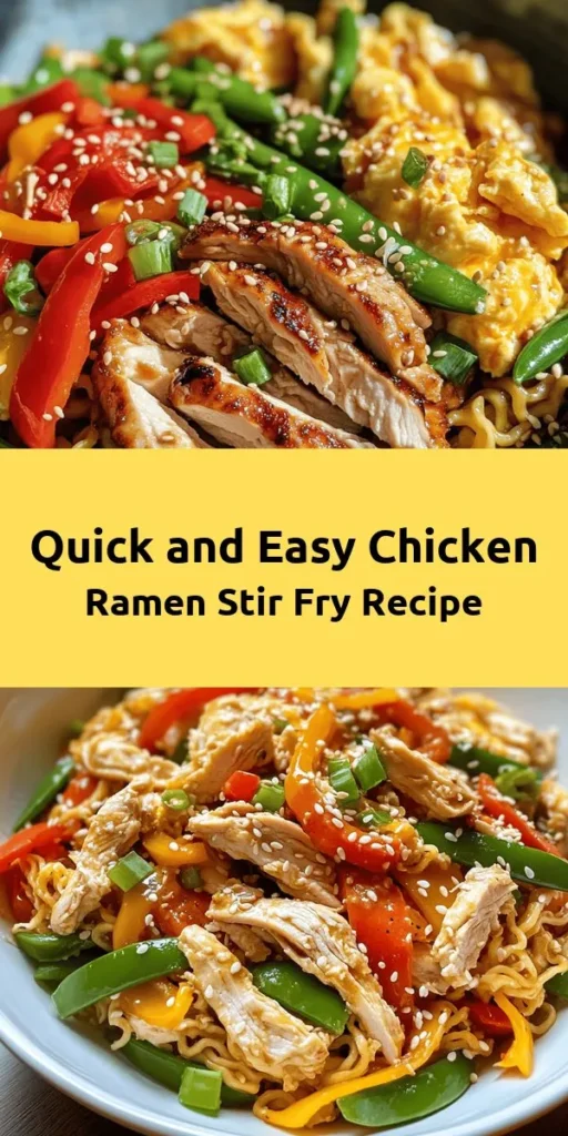 Discover the perfect balance of flavor and nutrition with Chicken Ramen Stir Fry Delight! This quick and customizable dish features tender chicken, colorful vegetables, and flavorful ramen noodles, all stir-fried to perfection. Whether you're cooking for a busy weeknight or a casual gathering, this recipe is versatile and satisfying. Elevate your dining experience with this wholesome culinary adventure! #ChickenRamen #StirFry #HealthyEating #QuickMeals #ComfortFood #MealPrep #DinnerIdeas #Foodie
