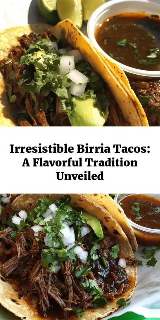 Embark on a flavorful journey with authentic Birria Tacos, a cherished Mexican dish bursting with tradition and taste. This recipe showcases the art of slow-cooking tender beef, mingled with aromatic spices and herbs, creating a rich culinary experience. Learn how to prepare and marinate the meat, craft a mouthwatering consommé, and assemble the perfect tacos. Don't forget to serve with delicious toppings and enjoy with friends! #BirriaTacos #MexicanCuisine #Foodie #CookingAtHome #TacoLover #RecipeIdeas