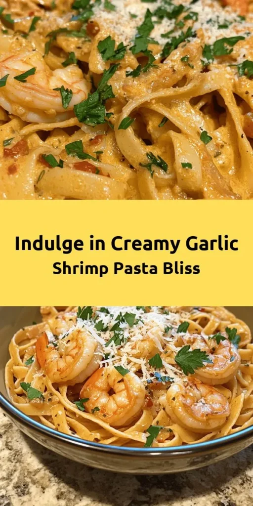 Indulge in the rich flavors of creamy garlic shrimp pasta, a dish that combines succulent shrimp, aromatic garlic, and a velvety cream sauce with perfectly cooked fettuccine. Perfect for both casual dinners and special occasions, this recipe is fast and easy to prepare, bringing a touch of Italian elegance to your table. Explore variations, tips, and the nutritional benefits of this delightful meal that transforms everyday ingredients into an extraordinary culinary masterpiece. #CreamyGarlicShrimpPasta #PastaLovers #ItalianCuisine #ComfortFood #DinnerIdeas #SeafoodRecipe #EasyCooking