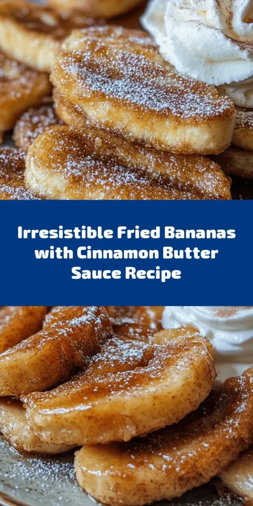Indulge in a delightful dessert with fried bananas paired with a rich cinnamon butter sauce! This easy recipe transforms ripe bananas into a crispy treat, perfectly complemented by a warm, sweet sauce. Ideal for any occasion, these decadent bites will impress guests and satisfy sweet cravings. Whether enjoyed solo or topped with ice cream, this dessert is a comfort food classic. Discover the joy of fried bananas today! #DessertRecipe #FriedBananas #CinnamonButter #ComfortFood #SweetTreats #Yummy