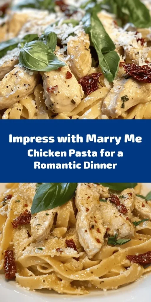 Indulge in the romance of Marry Me Chicken Pasta, the perfect dish for a cozy date night or special celebration. With rich flavors, creamy sauce, and tender chicken, this delightful meal transforms any ordinary evening into a memorable experience. Elevate your cooking skills as you learn to create this culinary masterpiece that is sure to impress. Get ready to make hearts swoon! #MarryMeChickenPasta #RomanticDinner #CookingRecipes #PastaLovers #DateNightMeals