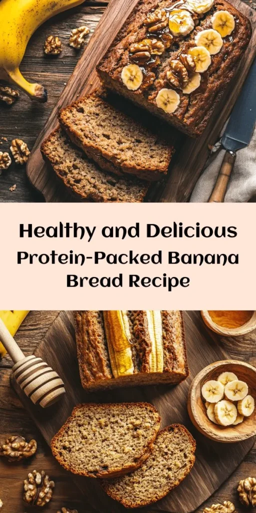 Discover the world of healthy baking with Protein-Packed Banana Bread! This delicious recipe combines ripe bananas, eggs, Greek yogurt, and nut flours to create a moist, flavorful bread that satisfies your sweet tooth while boosting your protein intake. Enjoy it for breakfast, as a snack, or post-workout fuel. With added options like walnuts or dark chocolate chips, you can tailor it to your taste. Dive into nutritious baking today! #HealthyBaking #BananaBread #ProteinPacked #CleanEating #SnackIdeas #WellnessJourney