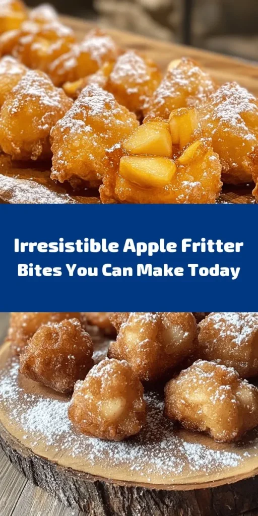 Indulge in the delightful taste of homemade Apple Fritter Bites with this easy recipe! These bite-sized treats combine the sweetness of fresh apples with a fluffy, golden batter, making them perfect for any occasion. Whether you’re hosting a brunch or enjoying a cozy dessert, these little morsels are sure to impress. Dive into the step-by-step guide to create scrumptious fritters that will become a favorite in your kitchen! #AppleFritterBites #HomemadeTreats #FallFlavors #BakingJoy #DessertRecipe #SnackTime