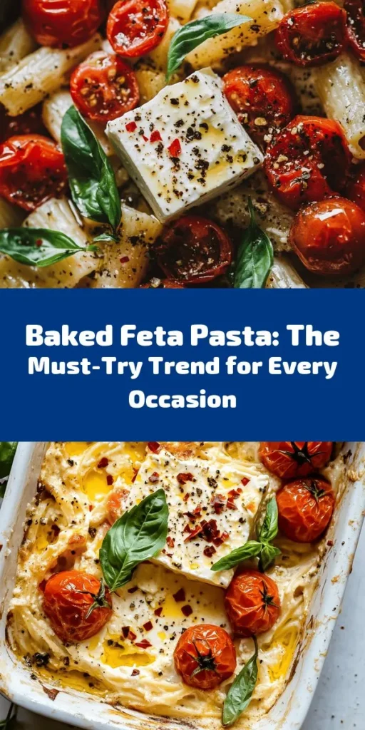 Discover the delicious trend taking over kitchens everywhere: Baked Feta Pasta! This vibrant, savory dish combines creamy feta, juicy cherry tomatoes, and your favorite pasta, creating a comforting meal perfect for any occasion. Easy to make and even easier to customize, this recipe allows you to unleash your creativity in the kitchen with minimal ingredients. Dive into this culinary bliss and make every dinner memorable! #BakedFetaPasta #FoodTrend #QuickRecipes #ComfortFood #PastaLove #EasyDinnerIdeas