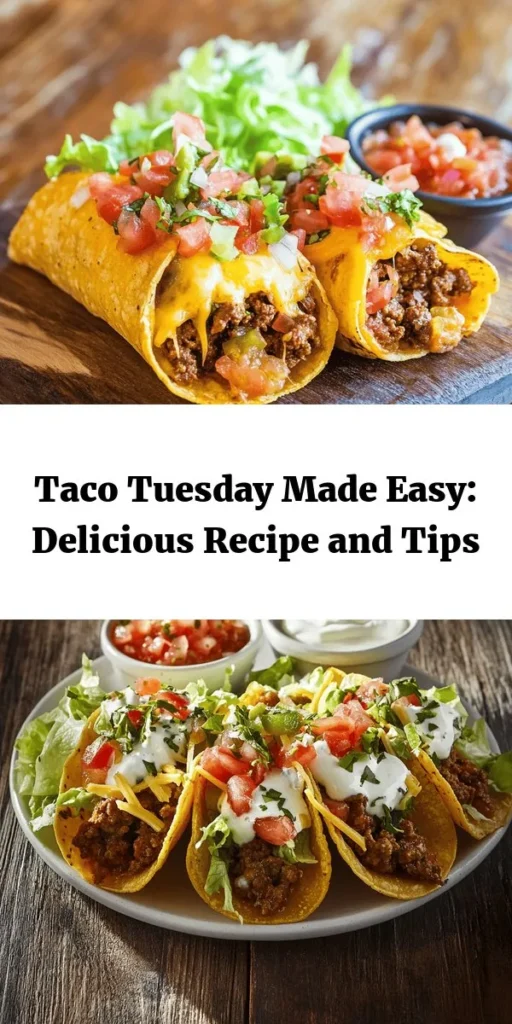 Celebrate Taco Tuesday with a delicious twist! Discover the Tasty Taco Tuesday Delight recipe featuring ground beef or turkey, vibrant toppings, and an easy prep time that fits perfectly into busy weeknights. This culinary exploration not only satisfies your cravings but also allows for creativity in the kitchen. Dive into flavor with fresh veggies, homemade seasoning, and customizable taco shells. Make every Tuesday a taco celebration! #TacoTuesday #TacoDelight #FamilyFood #CookingTogether #EasyRecipes #MealPrep