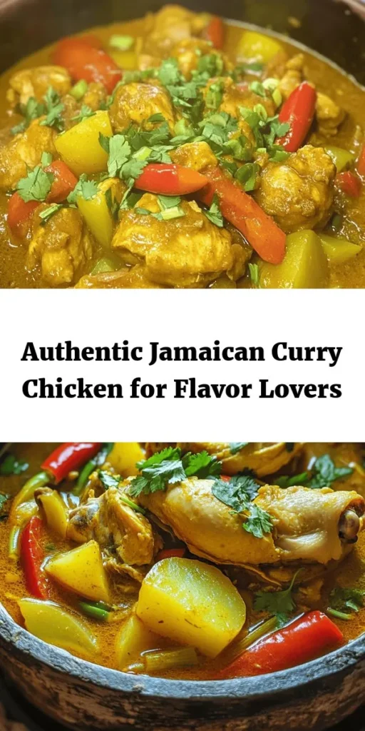 Experience the vibrant flavors of Jamaica with authentic Jamaican Curry Chicken! This dish combines the rich heritage of Jamaican cuisine, featuring a unique blend of spices like Jamaican curry powder and allspice. Marinated chicken simmers to perfection alongside potatoes and bell peppers, creating a hearty meal that's bursting with flavor. Perfect for family gatherings, this dish invites you to savor a taste of Jamaican hospitality. Dive into this culinary delight today! #JamaicanCuisine #CurryChicken #Foodie #CookingTips #AuthenticRecipes