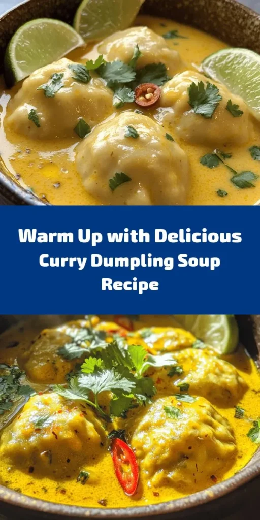Discover the comforting delights of Curry Dumpling Soup, a dish that blends rich flavors with aromatic spices and tender dumplings. Perfect for family gatherings or cozy nights in, this soup offers a warm embrace that nourishes the soul. Learn about essential ingredients, step-by-step instructions, and creative variations to make this recipe your own. Dive into the world of culinary traditions and create delicious memories. #CurryDumplingSoup #ComfortFood #CookingAdventure #HomeCookedMeals #SoupRecipes