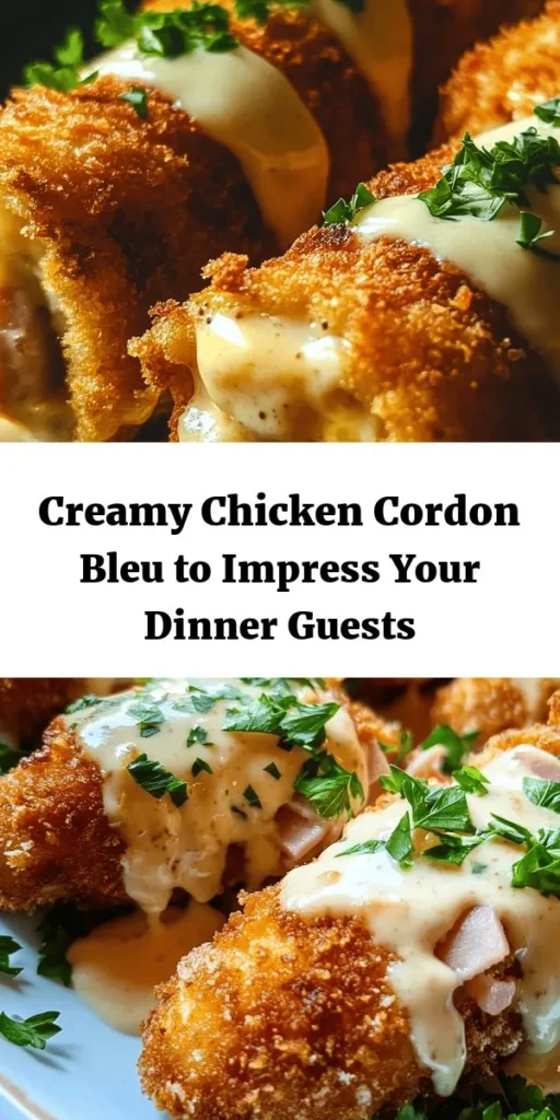 Indulge in the classic comfort of Chicken Cordon Bleu, a dish that perfectly combines tender chicken, savory ham, and rich Swiss cheese. This recipe takes it to the next level with a creamy Swiss cheese sauce that enhances every bite. Perfect for family dinners or special occasions, it's a delicious way to bring people together. Dive into our step-by-step guide and enjoy the nostalgia of this timeless favorite. #ChickenCordonBleu #ComfortFood #RecipeIdeas #CookingAtHome #Foodie