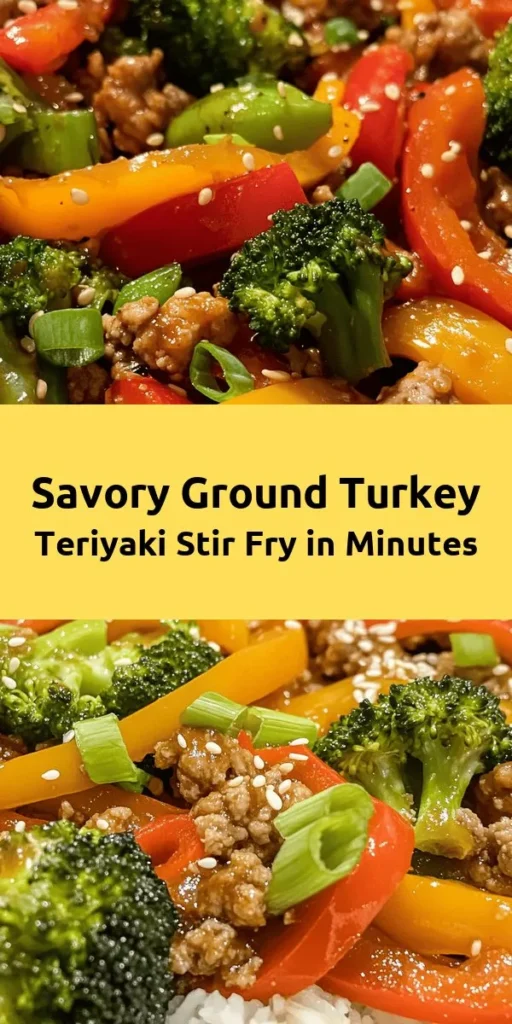 Discover the ultimate Savory Ground Turkey Teriyaki Stir Fry that's quick, delicious, and packed with nutrition! This easy-to-make dish combines lean ground turkey with fresh vegetables and a sweet, tangy teriyaki sauce for a delightful meal. Perfect for busy nights, it's a healthy option that the whole family will love. Get ready to unleash bold flavors in your kitchen! #StirFry #HealthyEating #Teriyaki #GroundTurkey #QuickMeals #FamilyDinner #FoodInspiration #EasyRecipes