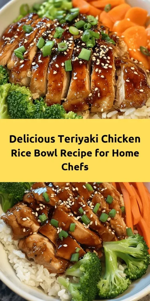 Embark on a flavorful journey with this delicious Teriyaki Chicken Rice Bowl! Perfect for busy weeknights, this dish combines juicy, marinated chicken with nourishing veggies and fragrant jasmine rice, all glazed in a savory-sweet teriyaki sauce. Easy to prepare and custom-made to suit your taste, this bowl is a versatile meal that everyone will love. Try it out and make dinner a memorable experience! #TeriyakiChicken #RiceBowl #HealthyEating #JapaneseCuisine #MealPrep #QuickDinner
