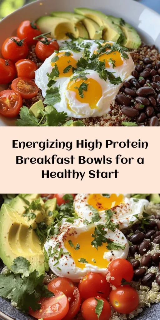 Kickstart your day with an energizing high-protein breakfast bowl packed with nutritious ingredients like quinoa, Greek yogurt, eggs, and avocado. This delicious meal provides sustained energy, promotes satiety, and enhances focus. Perfect for customizing with your favorite toppings, it's a versatile option that caters to various dietary preferences. Discover how to prepare this nutritional powerhouse and enjoy a fulfilling breakfast that fuels your day! #BreakfastBowls #HealthyEating #MealPrep #ProteinPacked #Nutrition