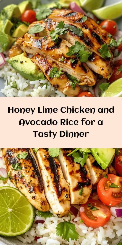 Indulge in the vibrant Honey Lime Chicken & Avocado Rice Stack, where the sweetness of honey meets zesty lime and creamy avocado. This nutritious dish is perfect for family dinners or entertaining guests, combining flavors and colors that delight the senses. Our step-by-step guide ensures anyone can create this culinary masterpiece, packed with health benefits and delicious ingredients. Elevate your cooking game today! #HoneyLimeChicken #HealthyEating #Foodie #AvocadoRecipes #EasyRecipes #DinnerInspo #Yum