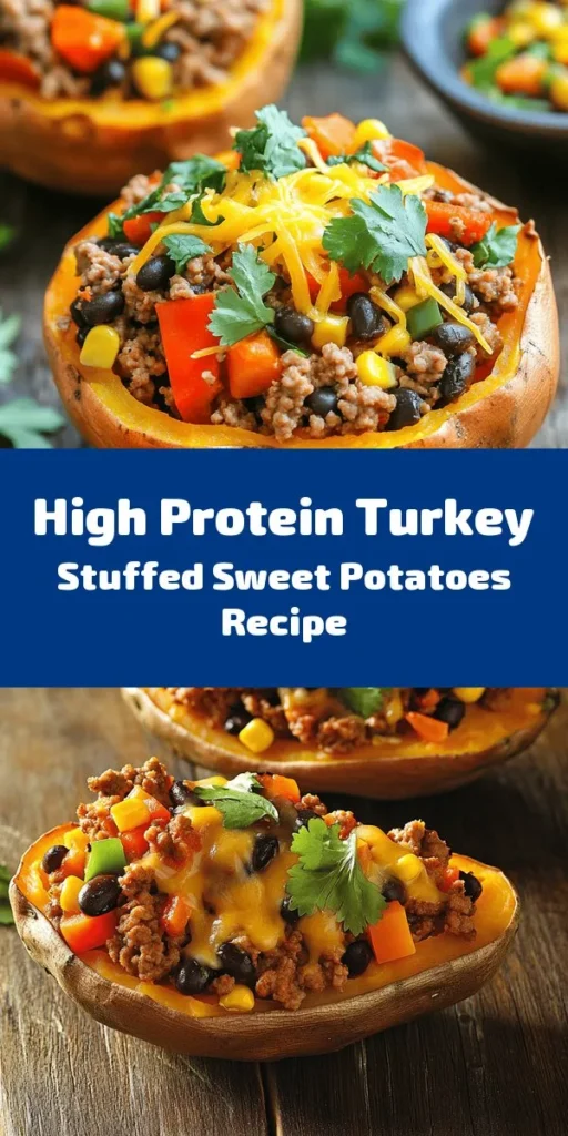 Discover a delicious way to fuel your body with this High Protein Ground Turkey Stuffed Sweet Potato recipe! Packed with nutritious ingredients like sweet potatoes, lean ground turkey, black beans, and corn, this dish is perfect for health-conscious eaters looking for a satisfying meal any time of day. Easy to make and customizable, it's a great option for meal prep or family dinners. Explore a flavorful way to nourish your body! #HealthyEating #MealPrep #ProteinPacked #ComfortFood #NutritiousMeals