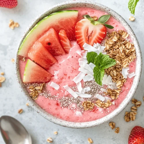 Smoothie bowls have surged in popularity over the past few years, captivating the hearts of health enthusiasts and food lovers alike. These vibrant, nutrient-packed bowls offer a delightful twist on traditional smoothies, allowing you to enjoy all the benefits of a blended drink while indulging in various toppings and textures. The "Refreshing Watermelon and Strawberry Smoothie Bowl" stands out not only for its striking colors but also for its exceptional flavor profile, combining the juicy sweetness of watermelon with the tartness of strawberries. This combination is perfect for warm days, providing a cooling effect and a burst of freshness that can rejuvenate anyone.