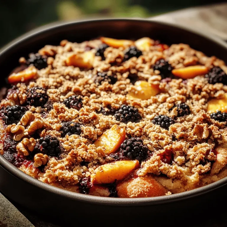 Coffee cakes have long been cherished as a staple for gatherings and cozy mornings alike. These delightful treats are not just desserts; they embody the warmth of home, the joy of shared moments, and the comfort of a well-brewed cup of coffee. Among the plethora of flavors and variations, the Peach Blackberry Coffee Cake stands out. This recipe combines the sweet, juicy essence of fresh peaches and the tartness of blackberries, creating a cake that is not only visually appealing but also a symphony of textures and tastes.
