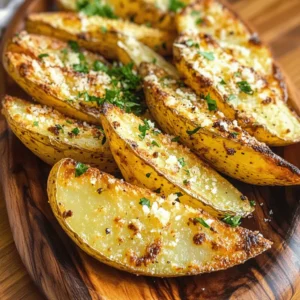 Crispy Baked Garlic Parmesan Potato Wedges are an irresistible side dish that perfectly marries the robust flavors of garlic and the rich essence of Parmesan cheese. These beautifully golden and crispy wedges are not only a delightful treat but also a healthier alternative to the traditionally fried versions. Whether you’re hosting a family dinner, preparing for a casual gathering, or simply indulging in a cozy night at home, these potato wedges are sure to impress your guests and satisfy your cravings.