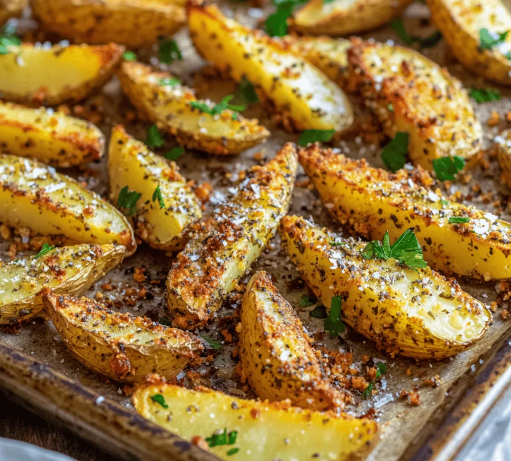 Crispy Baked Garlic Parmesan Potato Wedges are the perfect blend of flavor, texture, and ease of preparation. This recipe captures the essence of comfort food while maintaining a light and crispy profile that's sure to win over any crowd. The rich combination of garlic, nutty Parmesan cheese, and aromatic herbs creates an indulgent experience that elevates simple potatoes into a gourmet delight. Whether you're looking for a delicious side dish to accompany your favorite main course or a tempting appetizer to impress your guests, these potato wedges are versatile enough to suit any occasion.