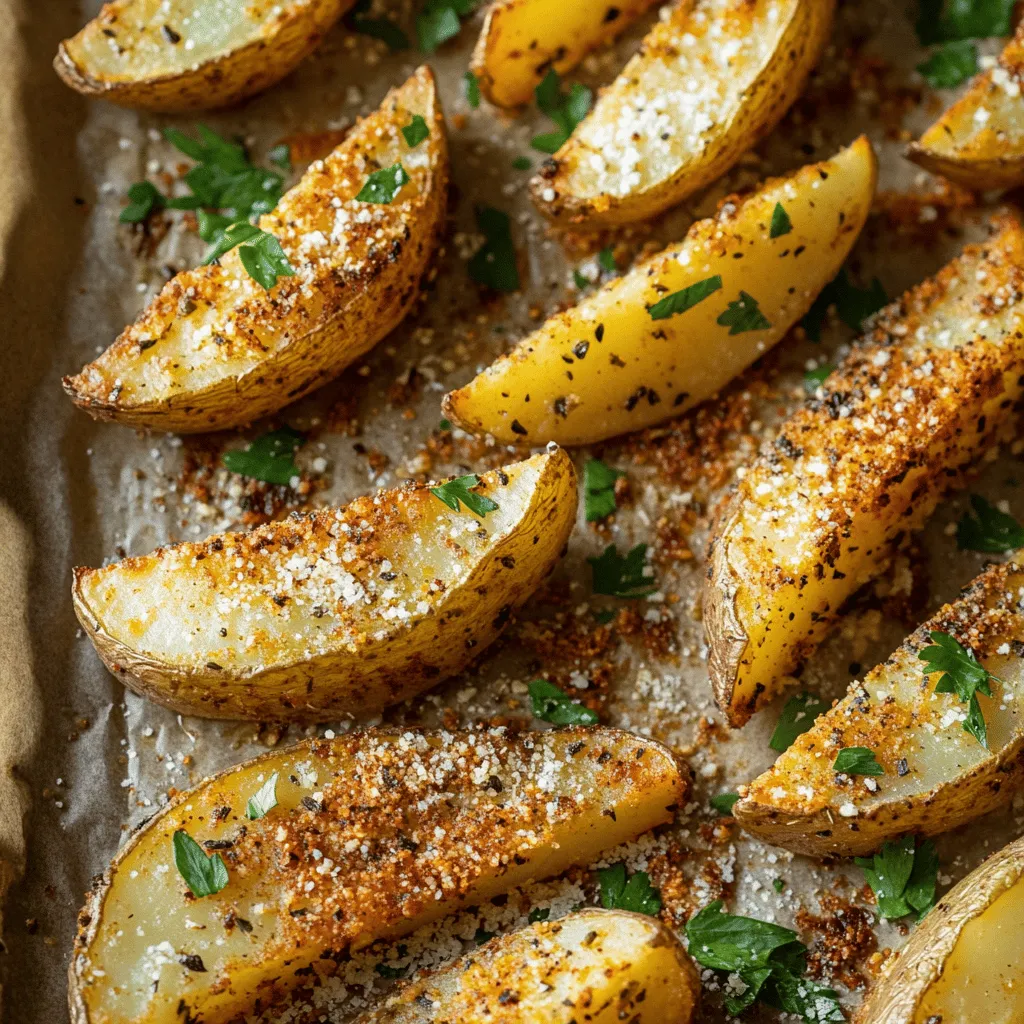 Crispy Baked Garlic Parmesan Potato Wedges are the perfect blend of flavor, texture, and ease of preparation. This recipe captures the essence of comfort food while maintaining a light and crispy profile that's sure to win over any crowd. The rich combination of garlic, nutty Parmesan cheese, and aromatic herbs creates an indulgent experience that elevates simple potatoes into a gourmet delight. Whether you're looking for a delicious side dish to accompany your favorite main course or a tempting appetizer to impress your guests, these potato wedges are versatile enough to suit any occasion.