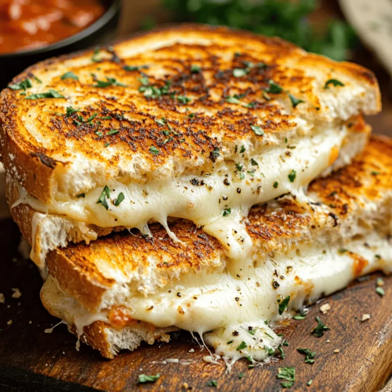 Grilled cheese sandwiches have long been cherished as a quintessential comfort food, evoking warm memories of childhood lunches and cozy gatherings. Their simple, yet satisfying combination of melted cheese and toasted bread provides a delightful experience that warms both the heart and the stomach. While the classic grilled cheese sandwich has its own charm, imagine amplifying that comfort with the irresistible flavors of garlic and herbs. Enter the Garlic Bread Grilled Cheese Delight—a unique twist that infuses the traditional sandwich with the savory goodness of garlic bread, taking it to new heights.