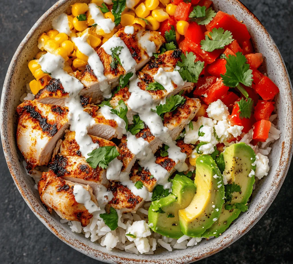 The Street Corn Chicken Rice Bowl is a vibrant and flavorful dish that takes inspiration from the rich culinary traditions of Mexico, where elote, or Mexican street corn, reigns supreme. This delightful bowl combines the savory goodness of marinated chicken, the sweetness of grilled corn, and the refreshing crunch of fresh vegetables, all topped with a zesty lime dressing that ties everything together. The combination of textures and flavors creates a dish that is not only satisfying but also visually appealing.