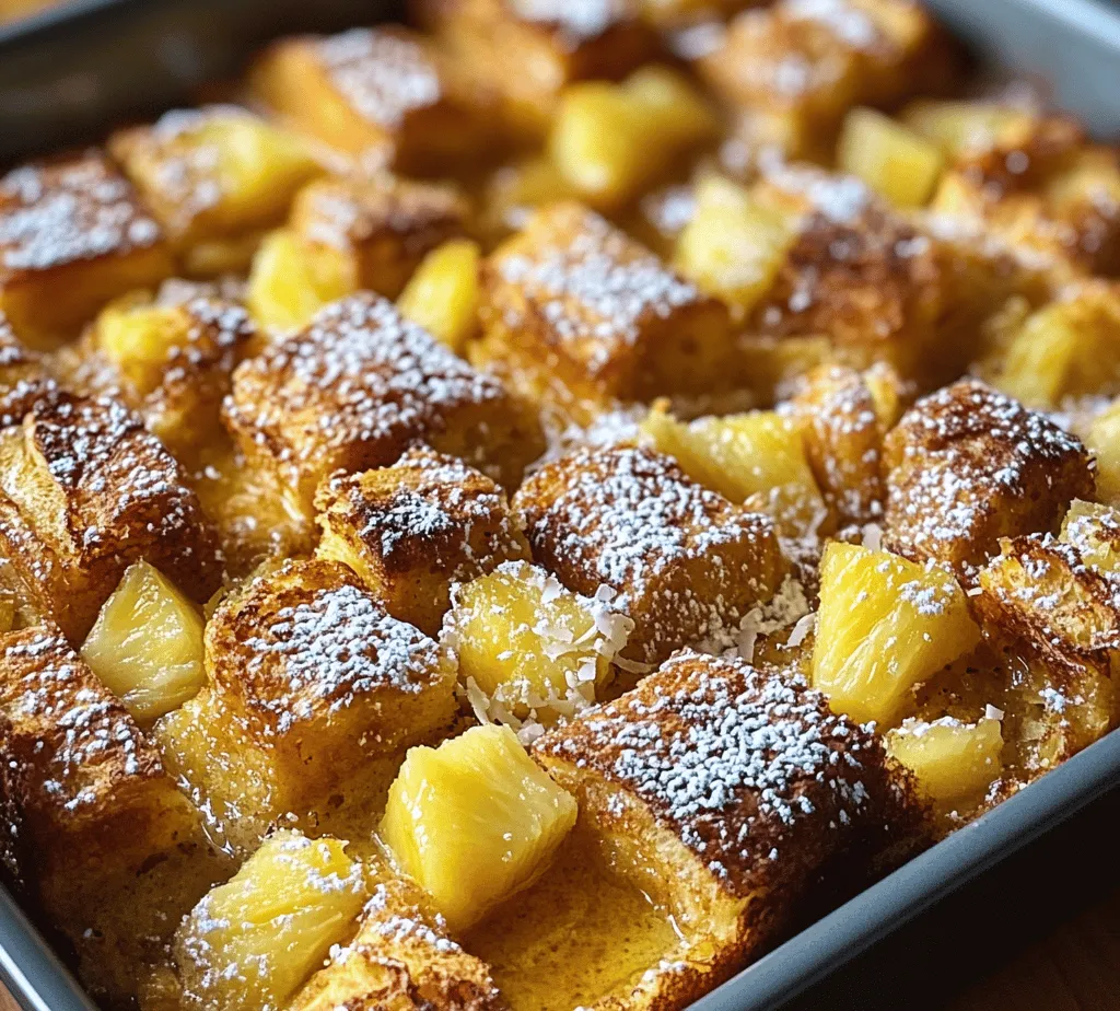 What makes the Sweet Hawaiian Roll French Toast Bake so appealing? For starters, it combines the rich, comforting essence of French toast with the tropical sweetness of Hawaiian rolls. The result is a dish that is not only pleasing to the palate but also visually stunning, with a golden-brown top that beckons for a drizzle of syrup or a dusting of powdered sugar.