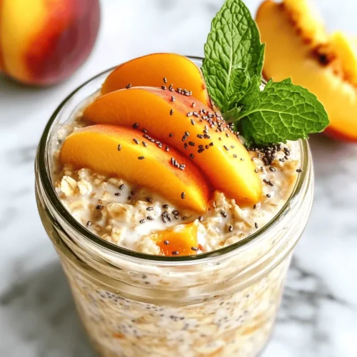 In recent years, overnight oats have surged in popularity as a go-to breakfast choice for health-conscious individuals and busy families alike. This easy and nutritious meal prep option allows you to enjoy a wholesome breakfast without the hassle of cooking in the morning. With just a few simple ingredients, you can create a delicious and satisfying meal that is ready to eat when you wake up. One of the standout variations of this breakfast staple is the addition of fresh peaches, which not only enhance the flavor profile but also provide a burst of seasonal goodness.