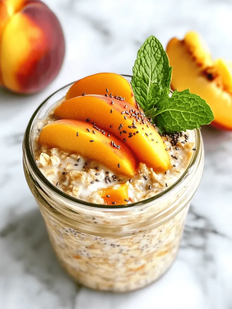 In recent years, overnight oats have surged in popularity as a go-to breakfast choice for health-conscious individuals and busy families alike. This easy and nutritious meal prep option allows you to enjoy a wholesome breakfast without the hassle of cooking in the morning. With just a few simple ingredients, you can create a delicious and satisfying meal that is ready to eat when you wake up. One of the standout variations of this breakfast staple is the addition of fresh peaches, which not only enhance the flavor profile but also provide a burst of seasonal goodness.