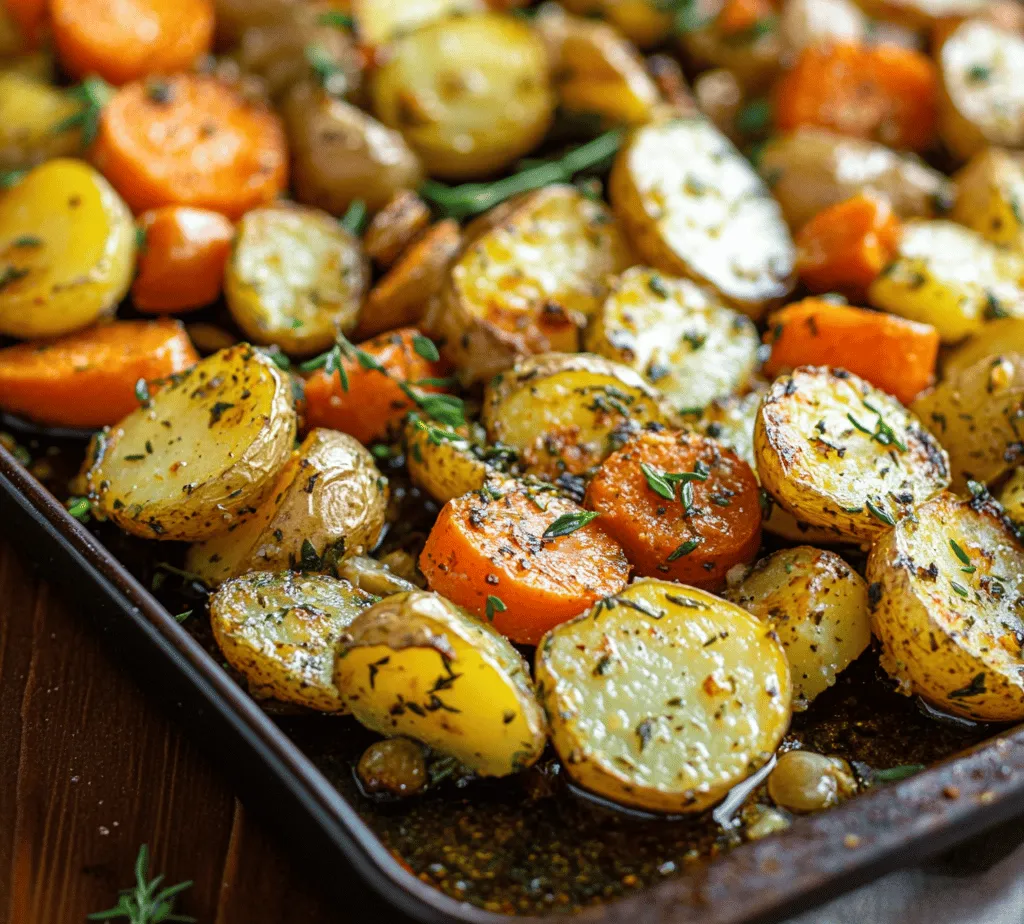 Baby potatoes, often referred to as new potatoes, are small, tender, and packed with flavor. Their thin skin allows them to roast beautifully, resulting in a crispy exterior while remaining fluffy and soft on the inside. One of the key advantages of using baby potatoes in this recipe is their uniform size, which ensures even cooking. They also have a wonderfully creamy texture that pairs perfectly with the other vegetables in this dish. Nutritionally, baby potatoes provide a good source of vitamins C and B6, potassium, and dietary fiber, making them a wholesome choice for any meal.