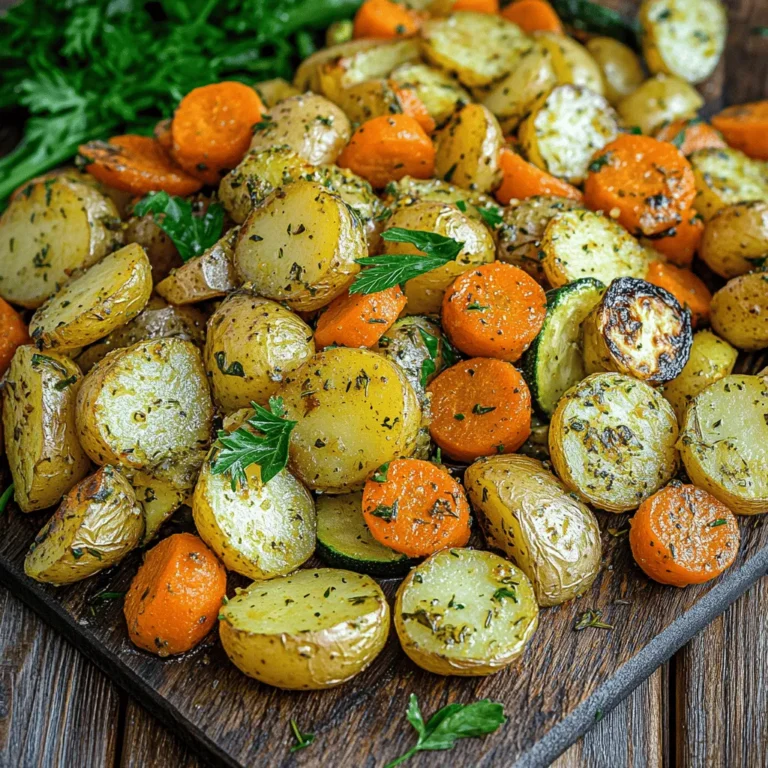 Baby potatoes, often referred to as new potatoes, are small, tender, and packed with flavor. Their thin skin allows them to roast beautifully, resulting in a crispy exterior while remaining fluffy and soft on the inside. One of the key advantages of using baby potatoes in this recipe is their uniform size, which ensures even cooking. They also have a wonderfully creamy texture that pairs perfectly with the other vegetables in this dish. Nutritionally, baby potatoes provide a good source of vitamins C and B6, potassium, and dietary fiber, making them a wholesome choice for any meal.