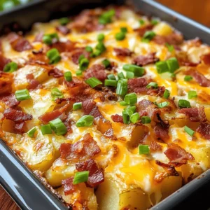 Start your day with a burst of flavor and comfort by indulging in our Cheesy Bacon Potato Breakfast Casserole. This delightful dish is not only easy to prepare but also packed with savory ingredients that will keep you energized throughout the morning. Combining crispy bacon, creamy cheese, and tender potatoes, this casserole is perfect for family gatherings or a cozy brunch with friends.