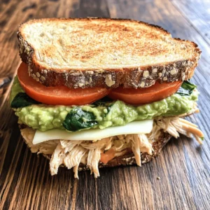 If you're searching for a satisfying, quick lunch or a comforting meal that doesn't compromise on nutrition, the Chicken Avocado Melt Sandwich is a perfect choice. This delectable sandwich marries tender, juicy chicken with creamy avocado and melty cheese, all sandwiched between slices of perfectly toasted bread. Not only does this dish offer a burst of flavor, but it also packs a nutritional punch, making it an ideal option for health-conscious individuals looking to enjoy a delicious meal.