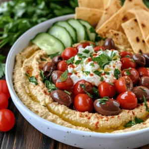 Greek Style Loaded Hummus is not just a dish; it's a celebration of flavors, colors, and textures that embodies the essence of Mediterranean cuisine. This popular dish is quickly becoming a favorite among health-conscious individuals and food lovers alike, serving as a delightful snack or appetizer that appeals to a wide range of palates. Its creamy base, made primarily with chickpeas and tahini, is both satisfying and nutritious, making it an ideal choice for anyone looking to enjoy a wholesome bite.