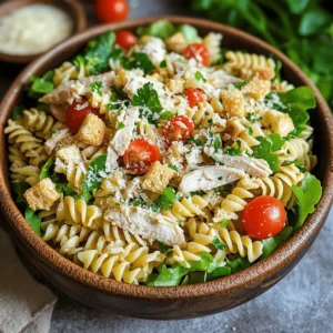 In the world of culinary delights, Chicken Caesar Pasta Salad stands out as a refreshing and satisfying dish that combines the classic flavors of a Caesar salad with the heartiness of pasta. This dish is not only visually appealing but also a celebration of texture and taste, making it an instant favorite for those who enjoy a balanced meal. The appeal of Chicken Caesar Pasta Salad lies in its ability to marry convenience with flavor, making it an ideal choice for busy weeknights or quick lunches.