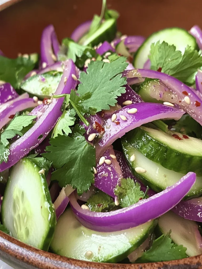 Asian cucumber salad is a vibrant and refreshing dish that perfectly embodies the essence of Asian cuisine. Known for its crisp textures and bright flavors, this salad is a delightful accompaniment to a variety of meals or can be enjoyed on its own as a light snack. With the perfect balance of tangy, sweet, and savory notes, the Refreshing Asian Cucumber Salad is not only a feast for the taste buds but also a visual delight, showcasing the fresh produce in a colorful presentation.
