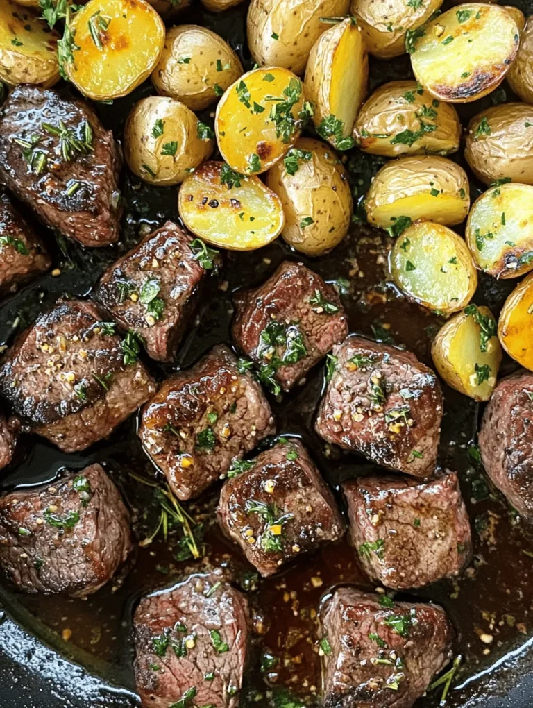 There’s something undeniably comforting about a hearty meal that comes together in a flash, and that’s exactly what you’ll find with this Garlic Butter Steak Bites & Crispy Potatoes recipe. This dish combines tender, juicy steak bites with crispy, golden potatoes, all enveloped in a rich and aromatic garlic butter sauce. The result is a culinary masterpiece that is not only quick to prepare but also packed with flavor, making it perfect for any occasion. Whether you’re preparing a satisfying weeknight dinner for the family or impressing guests at a weekend gathering, this delightful combination brings the best of both worlds to your table.
