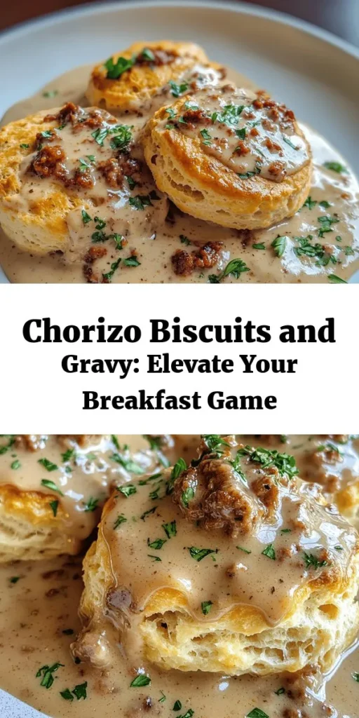 Discover the ultimate comfort food with this savory chorizo-infused biscuits and gravy recipe! Enjoy the perfect blend of flaky, buttery biscuits topped with a rich and zesty chorizo gravy. This dish is not only a delicious twist on a classic Southern favorite, but it’s also a great way to impress family and friends at breakfast or brunch. Follow our easy step-by-step instructions to create a meal that warms the heart and satisfies the soul. #BiscuitsAndGravy #ChorizoRecipe #ComfortFood #BreakfastIdeas #SouthernCuisine #FoodieFavorites