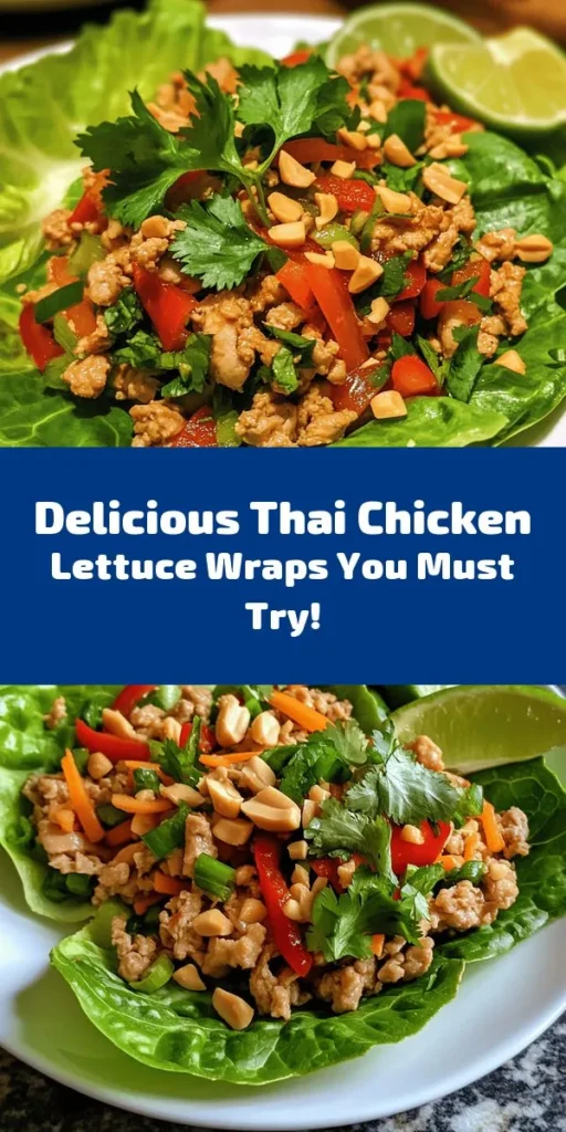 Discover the vibrant flavors of Thai cuisine with these delicious Thai chicken lettuce wraps! This healthy and quick meal combines ground chicken, fresh vegetables, and aromatic herbs, all wrapped in crisp lettuce leaves. Perfect for those watching their carbs, these wraps are a fun way to enjoy a nutritious dish that doesn't compromise on taste. Try them today and experience a culinary adventure! #ThaiCuisine #HealthyEating #LettuceWraps #QuickMeals #Foodie