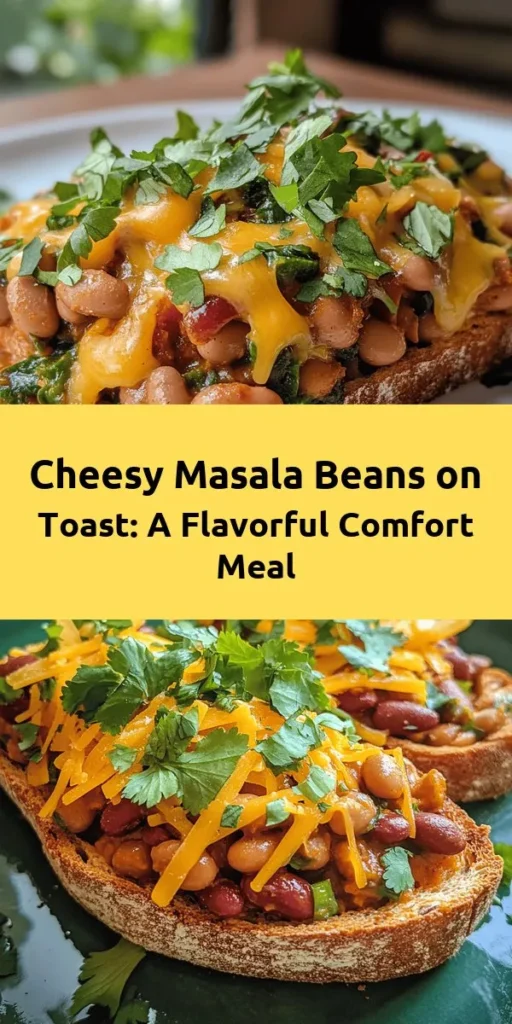 Indulge in the delicious fusion of flavors with Cheesy Masala Beans on Toast! This easy recipe combines the comforting crunch of toasted bread with spiced mixed beans and creamy cheddar cheese, creating a satisfying meal perfect for breakfast, snacks, or dinner. Quick to prepare and customizable to your taste, it's a wholesome delight that’s sure to please everyone. Elevate your comfort food game today! #CheesyMasalaBeans #ToastRecipes #FusionFood #ComfortFood #QuickMeals #HealthyEating #SpicyFlavors #FoodieFaves #Yummy