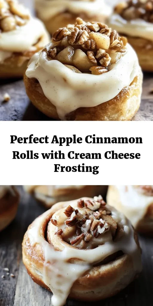 Indulge in the heavenly aroma of homemade apple cinnamon rolls topped with creamy, tangy cream cheese frosting! This delightful recipe combines sweet Granny Smith apples with a soft, pillowy dough and warm cinnamon spice, creating the perfect treat for any occasion. Ideal for family gatherings or cozy weekend brunches, these rolls are sure to create lasting memories in the kitchen. Join the baking adventure today! #AppleCinnamonRolls #Baking #ComfortFood #HomemadeDelight #Dessert #BrunchIdeas #CreamCheeseFrosting