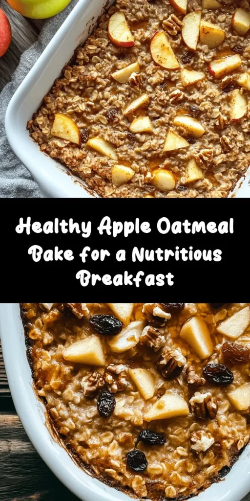 Start your day right with this Irresistible Healthy Apple Oatmeal Breakfast Bake! This wholesome dish combines rolled oats, fresh apples, and a touch of maple syrup for a deliciously nutritious meal. Packed with fiber, vitamins, and antioxidants, it’s perfect for busy mornings or leisurely brunches. Enjoy the cozy aroma and satisfying flavors while supporting your health goals. Try it today! #HealthyBreakfast #OatmealBake #AppleRecipes #NutritiousMeals #BreakfastIdeas #CleanEating