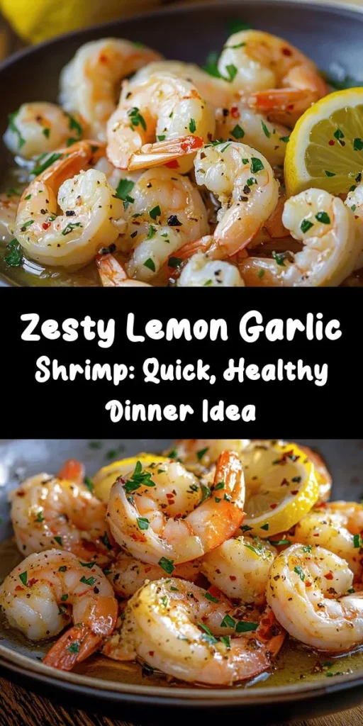Looking for a quick, healthy dinner idea? Try this Zesty Lemon Garlic Shrimp recipe! It's packed with flavor and combines fresh shrimp, garlic, and tangy lemon for a delicious dish that's low in carbs and rich in protein. Prepare it in just minutes for a satisfying meal that supports your wellness goals. Perfect on a bed of greens, cauliflower rice, or on its own. Dive into this vibrant recipe today! #LowCarb #HealthyEating #ShrimpRecipe #QuickDinner #HealthyRecipes