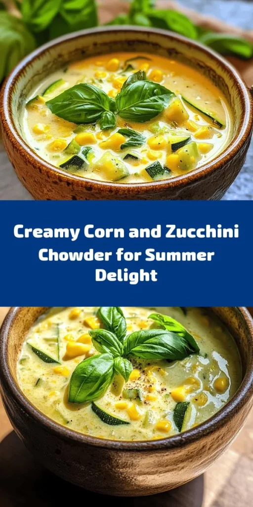 Cool off this summer with a delightful bowl of Creamy Summer Corn and Zucchini Chowder! This nutritious dish combines fresh corn, zucchini, and creamy goodness, making it perfect for warm days. Simple to prepare, this chowder can be served hot or chilled, ideal for a light lunch or cozy dinner. Embrace seasonal cooking and enjoy the health benefits of vibrant vegetables while supporting local farmers. Try this easy recipe today! #SummerChowder #HealthyEating #SeasonalCooking #CornAndZucchini #ComfortFood