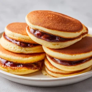 Dorayaki is a classic Japanese confection that consists of two fluffy, pancake-like cakes filled with sweet red bean paste. Traditionally enjoyed as a snack or dessert, dorayaki is beloved for its perfect balance of textures and flavors. The soft, airy pancakes encase the sweet and slightly earthy filling, embodying the essence of Japanese sweets known as wagashi. This delectable treat is not only popular in Japan but has also found its way into the hearts of dessert enthusiasts worldwide, making it a must-try for any aspiring home chef.