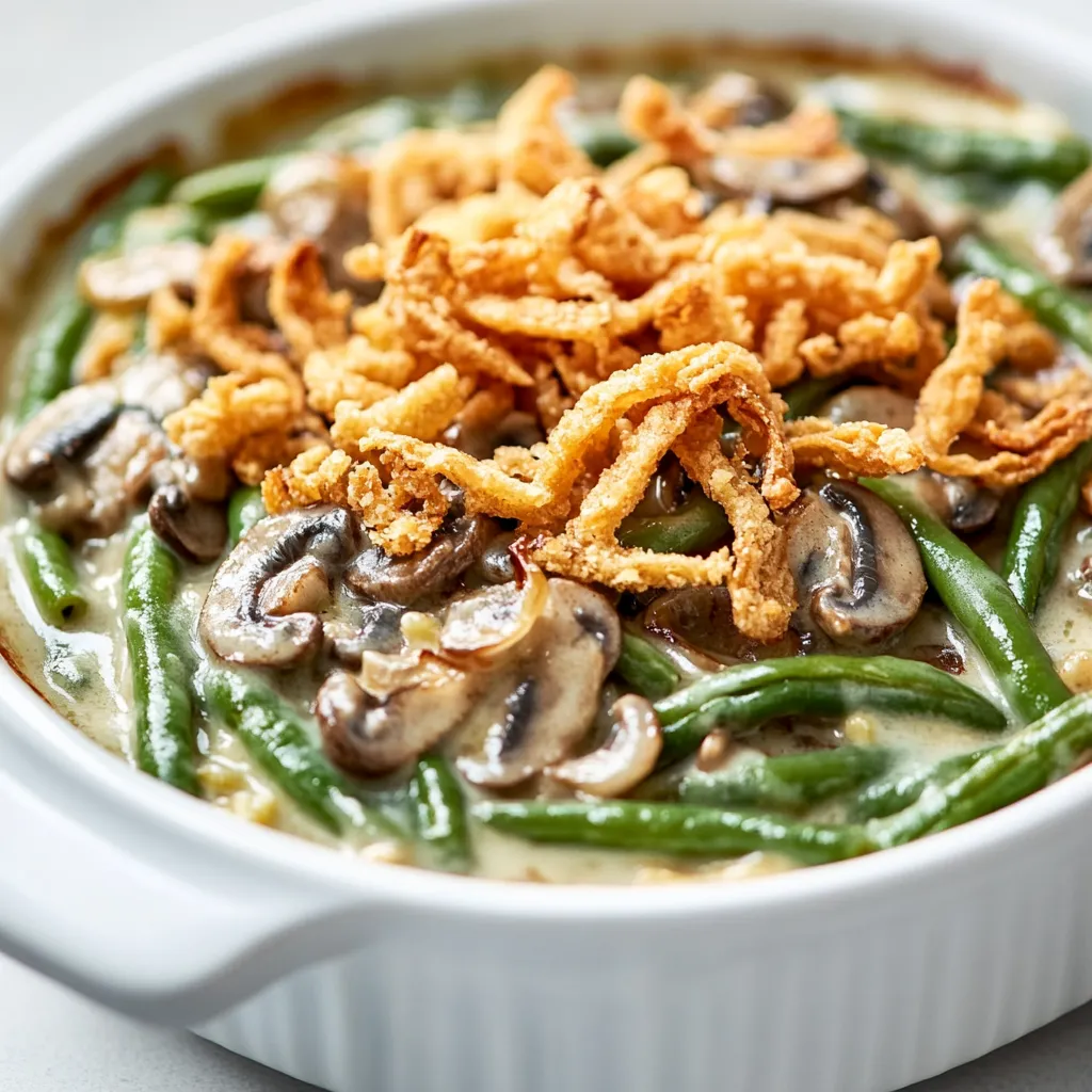 There's something truly comforting about traditional recipes that evoke memories of family gatherings and homemade meals. Grandma's Hearty Green Bean Casserole is one such dish that warms the heart and satisfies the palate. With its creamy texture and crunchy topping, it strikes a perfect balance between comfort food and culinary delight. Whether served during the holiday season or as a simple weeknight side dish, this casserole is sure to remind you of cozy evenings spent around the dinner table.