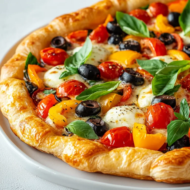 Puff pastry serves as an incredibly versatile and gourmet base for pizzas, elevating a classic dish to new heights with its light, flaky texture. The rich layers of the pastry provide a delicate crunch that beautifully contrasts with the toppings. This homemade puff pastry pizza is also an excellent canvas for your creativity, allowing you to customize it with fresh ingredients according to your preferences.