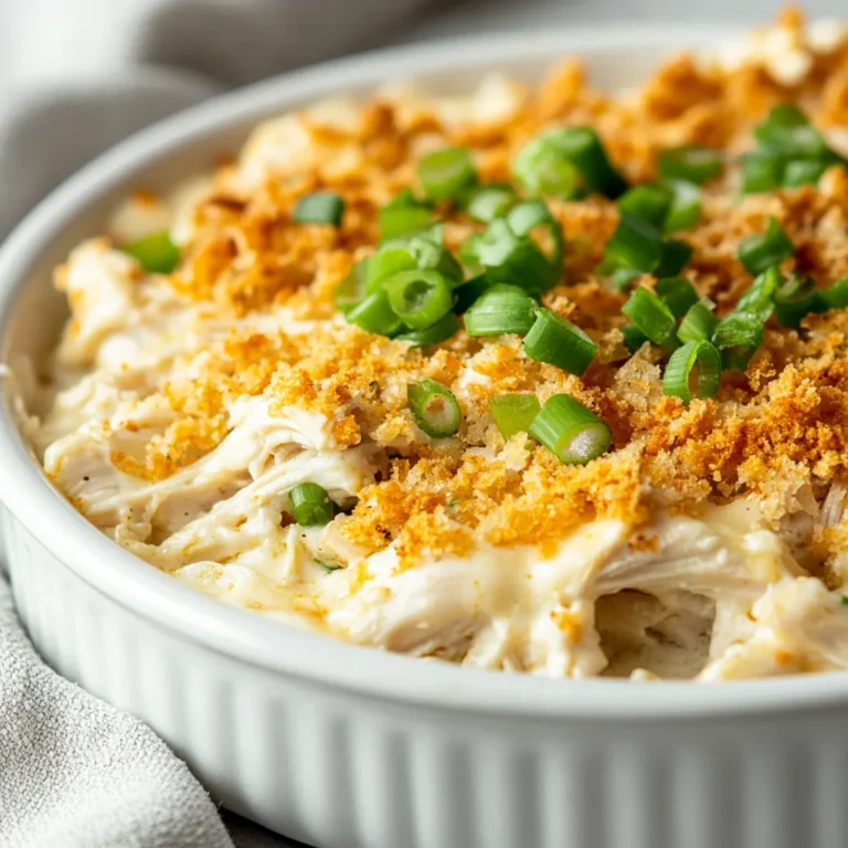 Decadent Chicken Ranch Casserole is a rich and satisfying dish perfect for a family dinner or a cozy gathering. This comforting casserole marries flavors and textures, featuring creamy ranch dressing and tender chicken enveloped in melted cheese, all topped with a crunchy breadcrumb layer. Each bite offers a delightful explosion of flavor, making it an ideal comfort food that appeals to both children and adults alike.