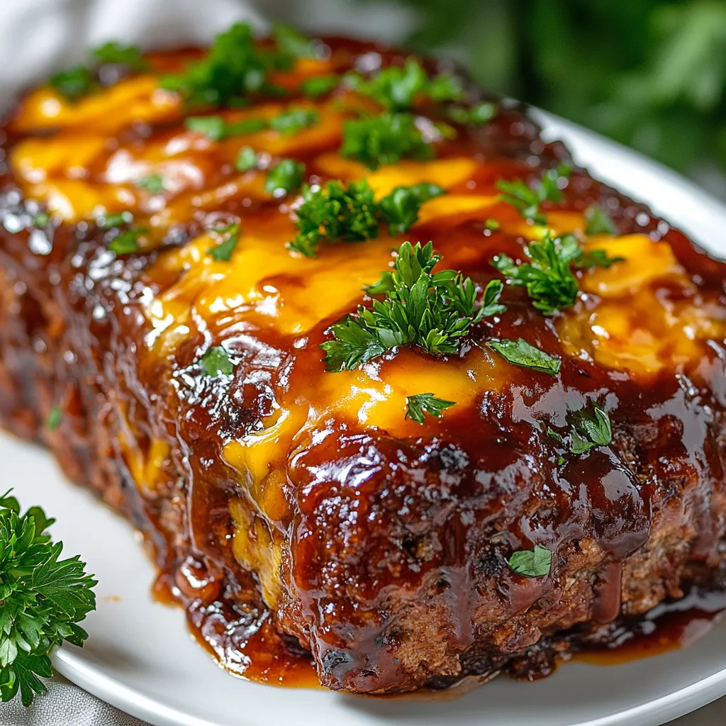 There’s something truly comforting about a classic meatloaf, and the BBQ Cheddar Meatloaf Delight takes this beloved dish to new heights. By incorporating both ground beef and ground pork, this recipe ensures a wonderfully rich flavor profile that's perfectly complemented by the sharp, melty goodness of cheddar cheese. The addition of BBQ sauce adds a sweet and tangy glaze that not only enhances the taste but also creates an appealing, glossy finish.