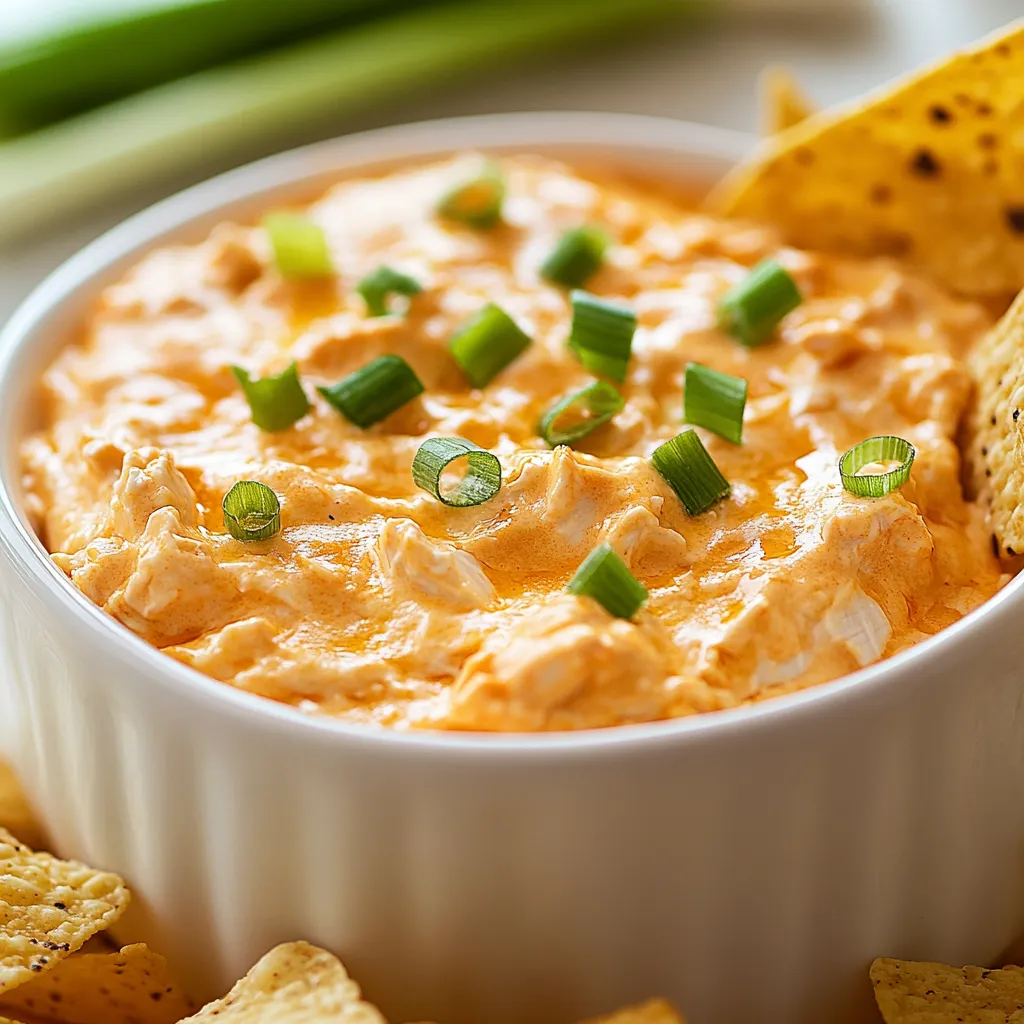 Spicy Slow-Cooked Buffalo Chicken Dip is a crowd-pleasing dish that perfectly encapsulates the bold and zesty flavors of Buffalo-style cuisine. This delightful dip strikes a harmonious balance between creamy, cheesy goodness and the unmistakable heat of buffalo wing sauce. It is an ideal appetizer for various gatherings, from game day parties to casual get-togethers, and is guaranteed to be a hit among both spice aficionados and those who prefer milder flavors.