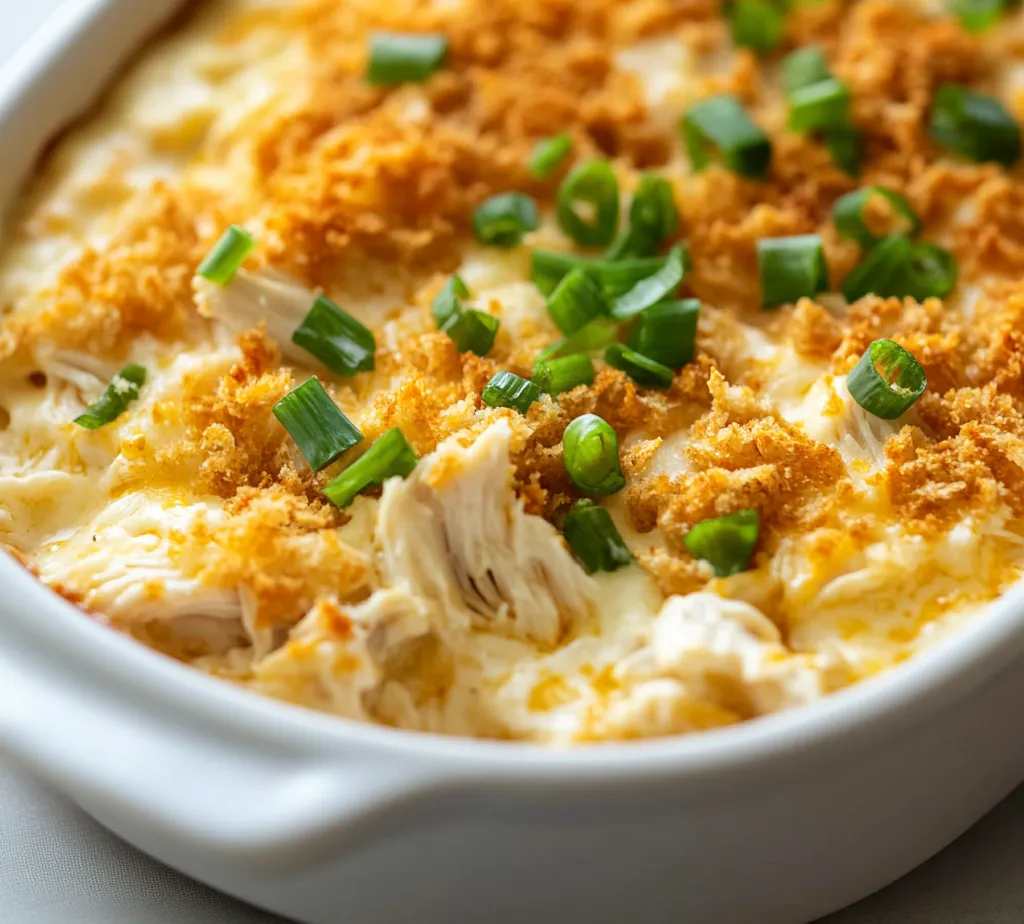 Decadent Chicken Ranch Casserole is a rich and satisfying dish perfect for a family dinner or a cozy gathering. This comforting casserole marries flavors and textures, featuring creamy ranch dressing and tender chicken enveloped in melted cheese, all topped with a crunchy breadcrumb layer. Each bite offers a delightful explosion of flavor, making it an ideal comfort food that appeals to both children and adults alike.