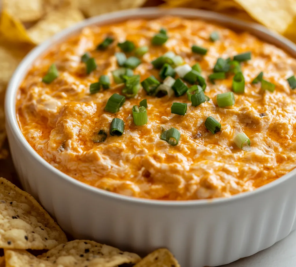Spicy Slow-Cooked Buffalo Chicken Dip is a crowd-pleasing dish that perfectly encapsulates the bold and zesty flavors of Buffalo-style cuisine. This delightful dip strikes a harmonious balance between creamy, cheesy goodness and the unmistakable heat of buffalo wing sauce. It is an ideal appetizer for various gatherings, from game day parties to casual get-togethers, and is guaranteed to be a hit among both spice aficionados and those who prefer milder flavors.